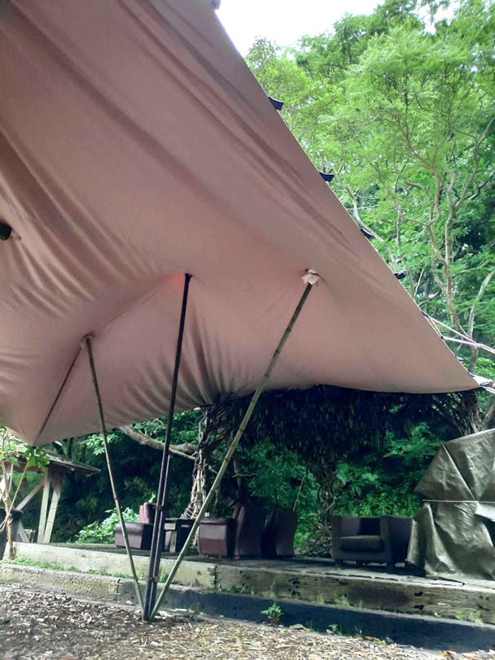 ストレッチテント 野外フェス イベント タープ【8m x 6m】[レンタル