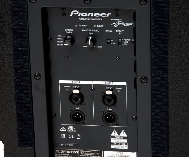 Pioneer XPRS 115S　15インチ サブウーハー[レンタル] 5 - 裏面です