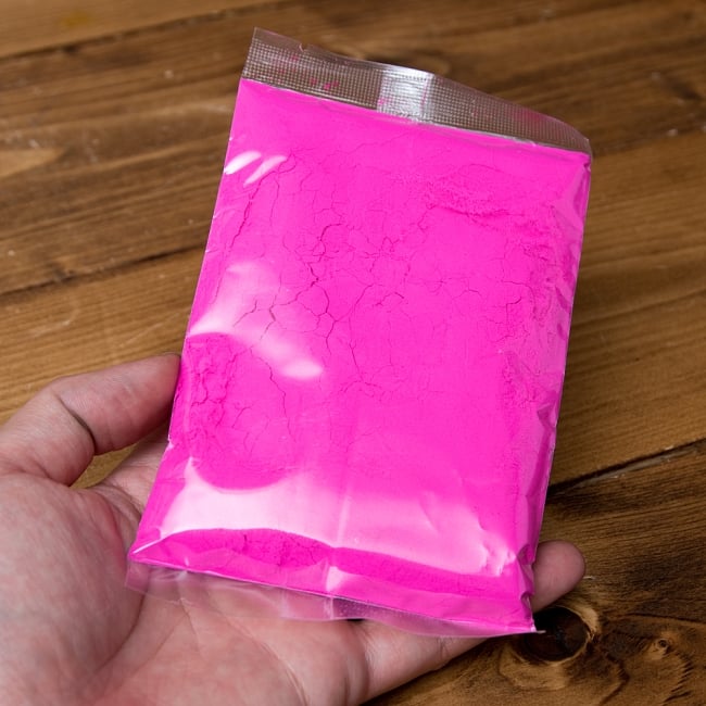 ホーリーの色粉 100gパック - ピンク 4 - 全体写真です