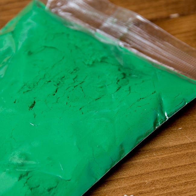 ホーリーの色粉 100gパック - グリーン 3 - 色鮮やかなパウダーです