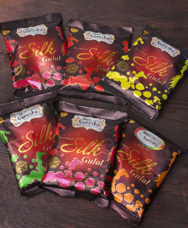ホーリーの色粉 香りのする お得6パック(各100g)セット - silkの写真