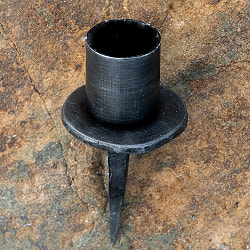 インドのアイアン キャンドル スタンドミニ 台つき - サブ4