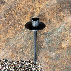 【3個SET】お買い得！　インドのアイアン キャンドル スタンドロング 台つき - サブ5