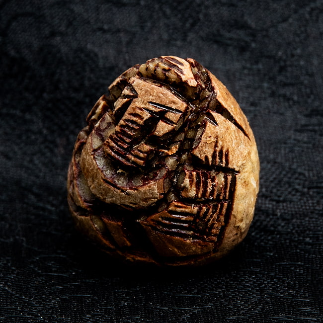 【5個セット】キンマの実に彫られたガネーシャ - Supari Ganesh 少し小さめ 3 - 横から撮影しました