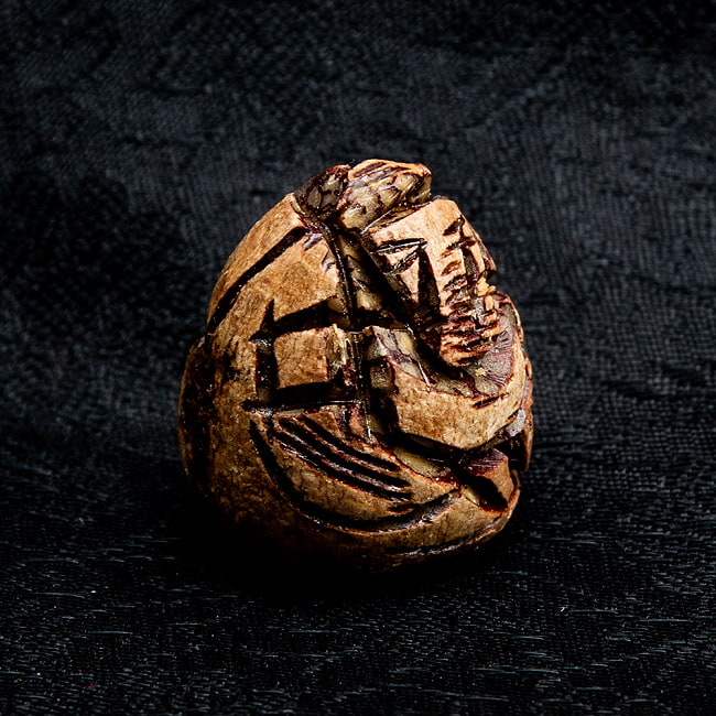 【5個セット】キンマの実に彫られたガネーシャ - Supari Ganesh 少し小さめ 4 - 横から撮影しました