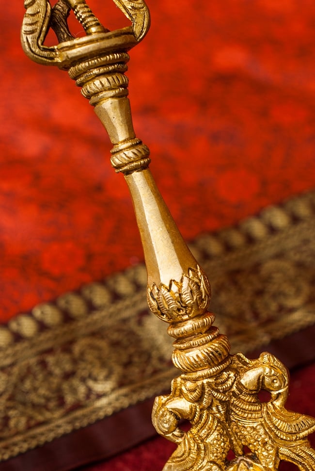 【3個セット】ブラス製 クリシュナスプーン - [高さ：約24.5cm] 7 - 細やかな装飾が美しいです。