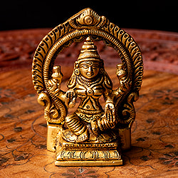 【3柱セット】ガネーシャ・ラクシュミ・サラスヴァティ坐像 重厚なブラス製 高さ8.5cm - サブ4