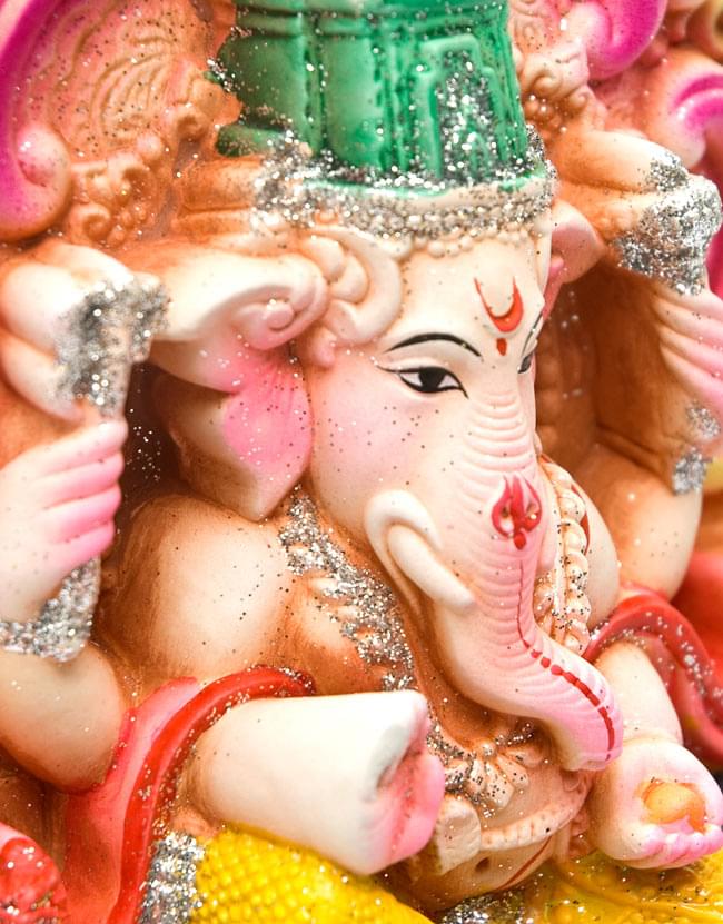 豪華絢爛 幸せの置物 【ピンク ガネーシャ】 学問と商売の神様