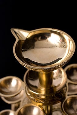 儀式「Aarti」に用いられるオイルランプ 7段【45cm】 - サブ3