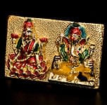 エナメル細工の金色ラクシュミ・