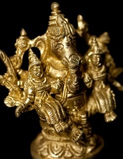 ブラス製 ガネーシャ像〔7.8cm〕 - サブ2