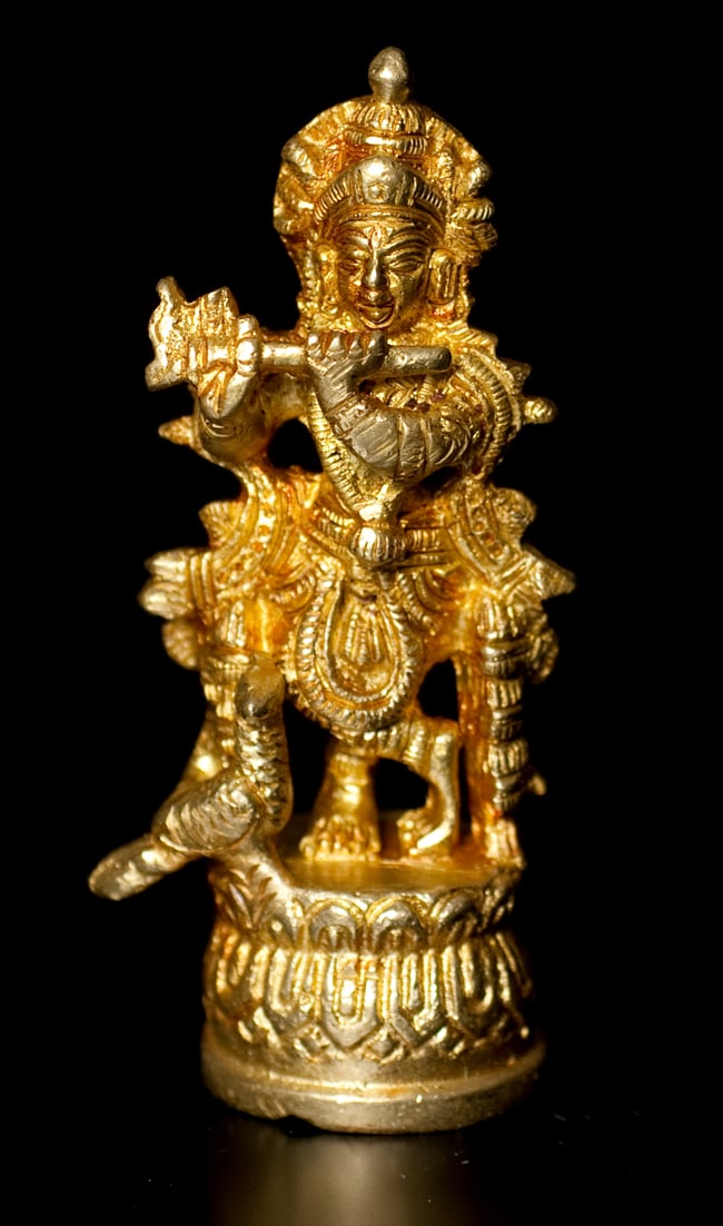 仏像 クリシュナ 聖牛 ナンディン ブラス製 ヒンドゥー 神様像 孔雀と笛を吹くクリシュナ〔8.2cm〕 インド 置物 エスニック アジア 送料無料 クリシュナ 聖牛 ナンディン ブラス製 笛を吹くクリシュナ〔15.5cm〕 ヒンドゥー 神様像 インド 置物