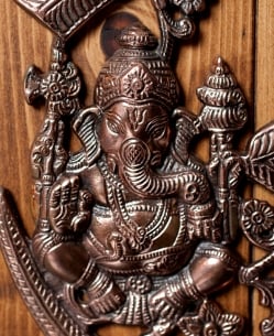 〔壁掛けタイプ〕インドの神様ウォールハンギング - オーンガネーシャ〔約26.3cm〕 - サブ2