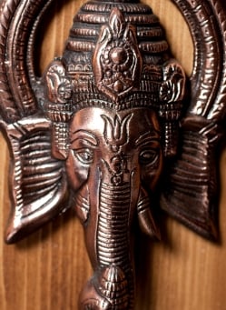 〔壁掛けタイプ〕インドの神様ウォールハンギング - ガネーシャフェイス〔28.5cm〕 - サブ2