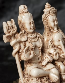 シヴァ・パールヴァティ・ガネーシャ ホワイト[12.5cm] - サブ3