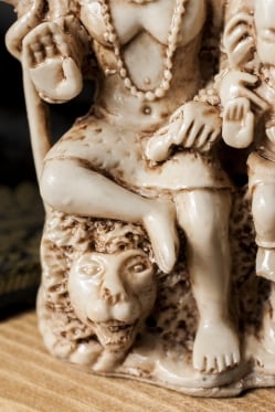 シヴァ・パールヴァティ・ガネーシャ ホワイト[12.5cm] - サブ4