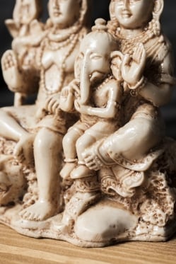 シヴァ・パールヴァティ・ガネーシャ ホワイト[12.5cm] - サブ5