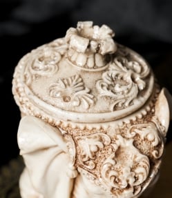 幸運のゾウ 蓋付き小物入れ ホワイト[約12cm] - サブ3