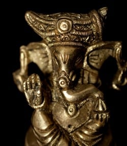 ブラス製 座りガネーシャ像[6.2cm] - サブ2