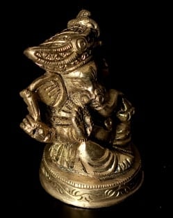 ブラス製 座りガネーシャ像[6.2cm] - サブ4