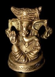 ブラス製 座りガネーシャ像[6.2cm]