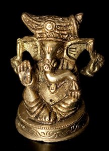 ブラス製 座りガネーシャ像[6.2cm]