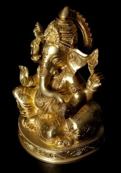ブラス製 座りガネーシャ像[16.5cm] - サブ3