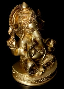 ブラス製 座りガネーシャ像[16.5cm] - サブ4