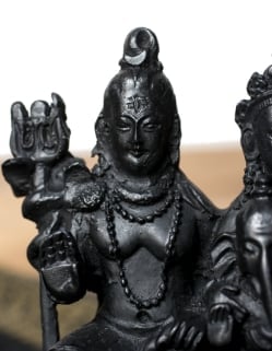  シヴァ・パールヴァティ・ガネーシャ ブラック[12.5cm] - サブ2