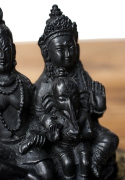  シヴァ・パールヴァティ・ガネーシャ ブラック[12.5cm] - サブ3