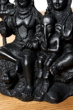  シヴァ・パールヴァティ・ガネーシャ ブラック[12.5cm] - サブ4