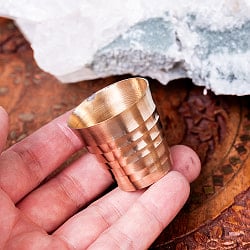 インドの礼拝用ブラス カップ[3.5cm×3.5cm] - サブ4