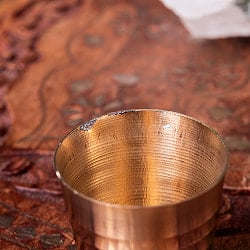 インドの礼拝用ブラス カップ[3.5cm×3.5cm] - サブ5