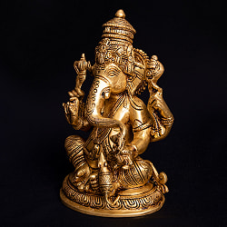 ブラス製 座りガネーシャ像[23cm] - サブ2