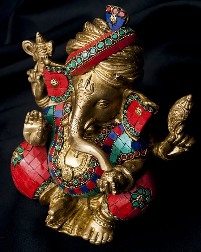 一点もの】緑青石装飾のガネーシャ[高さ：19cm] の通販[送料無料