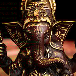 手彫り模様のあぐらガネーシャ像[11.5cm] - サブ4