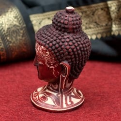 手彫り模様のブッダ・ヘッド[11.8cm] - サブ2