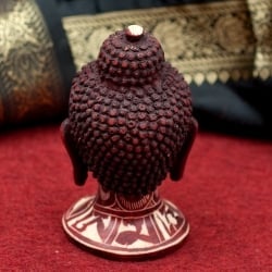 手彫り模様のブッダ・ヘッド[11.8cm] - サブ3