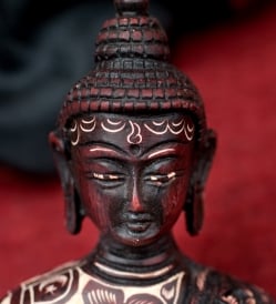 手彫り模様の半身ブッダ像[10cm] - サブ4