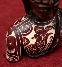 手彫り模様の半身ブッダ像[10cm] - サブ5