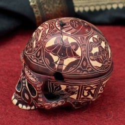 手彫り模様のスカル型灰皿＆小物入れ - サブ2