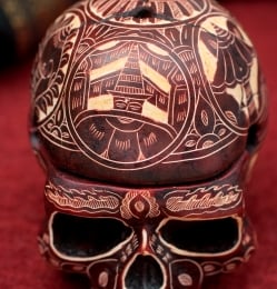 手彫り模様のスカル型灰皿＆小物入れ - サブ4