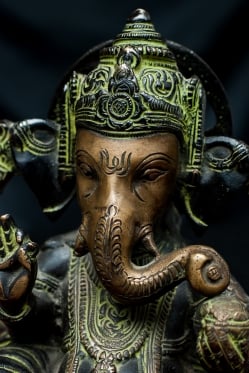 大きなねずみに座るガネーシャ - 14cm - サブ2