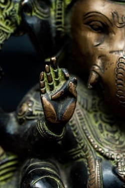 大きなねずみに座るガネーシャ - 14cm - サブ3