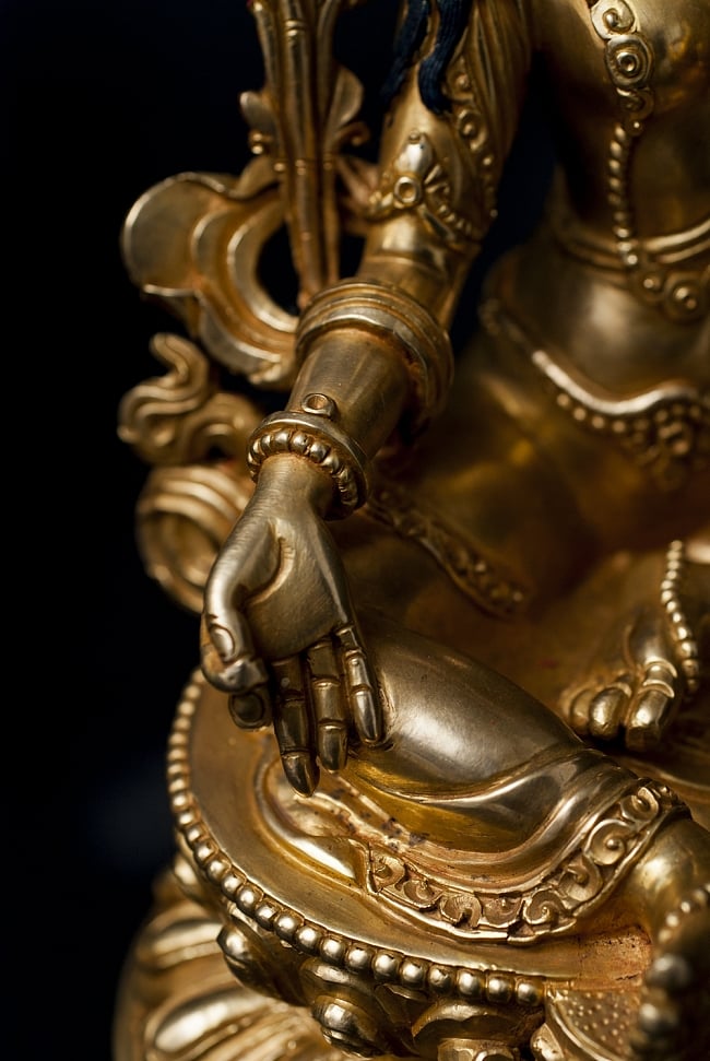 多羅菩薩（ターラー） 銅造鍍金仕上げ - 23cm 10 - 左手の様子です。