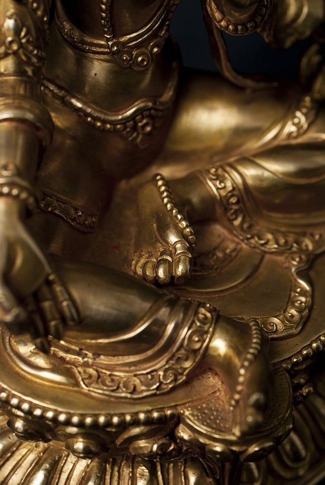多羅菩薩（ターラー） 銅造鍍金仕上げ - 23cm 12 - 襞の様子が美しいですね