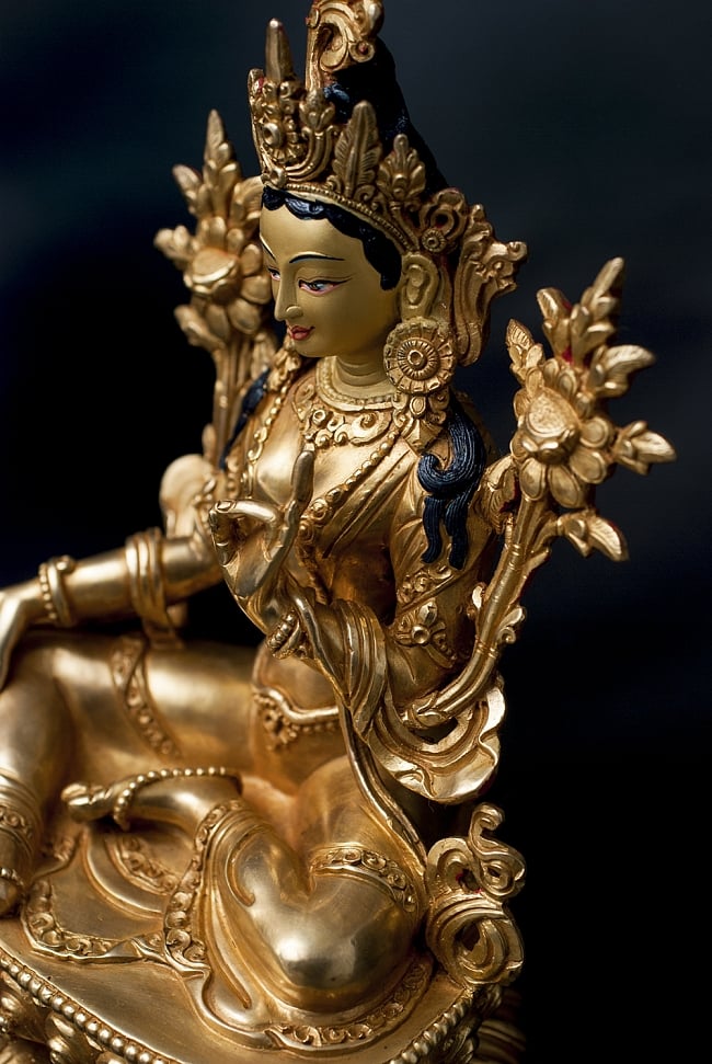 多羅菩薩（ターラー） 銅造鍍金仕上げ - 23cm 16 - 艶やかな姿形です。