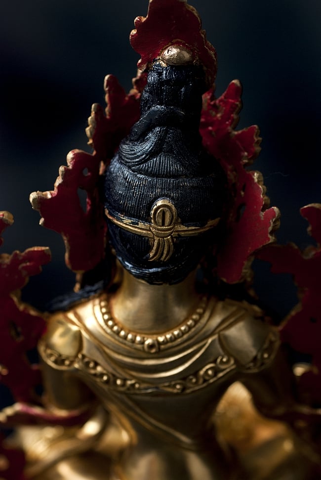 多羅菩薩（ターラー） 銅造鍍金仕上げ - 23cm 19 - 頭部を背中側からみてみました。