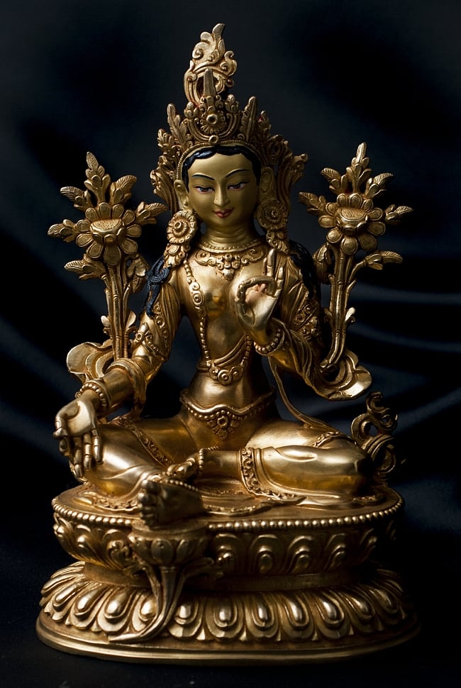 多羅菩薩（ターラー） 銅造鍍金仕上げ - 23cmの写真1枚目です。銅造鍍金仕上げの多羅菩薩です。銅造鍍金仕上げ,多羅菩薩,ターラー,ターラ,神像