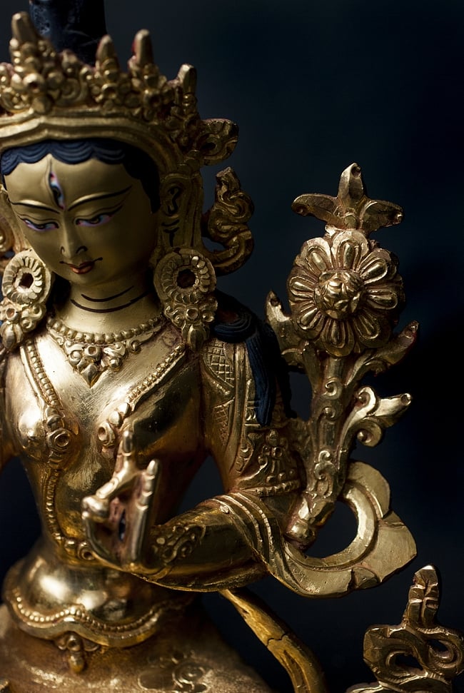 白多羅菩薩（ホワイト・ターラー） 銅造鍍金仕上げ - 21.5cm の通販